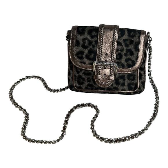 Brighton Leopard Print Chain Strap Small Crossbody Bag - Picture 2 of 13